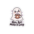 Boo, But Make It Cozy Ghost Kiss-Cut Vinyl Decal Printify