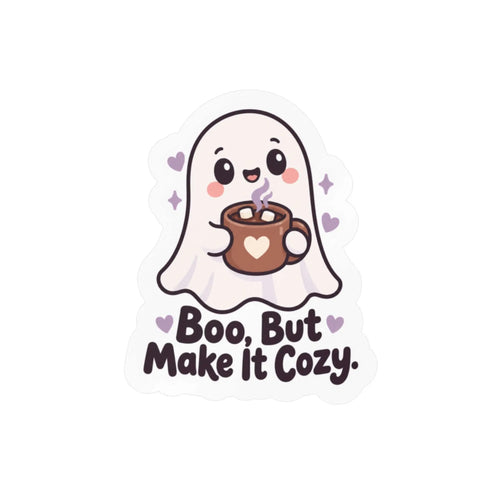 Boo, But Make It Cozy Ghost Kiss-Cut Vinyl Decal Printify