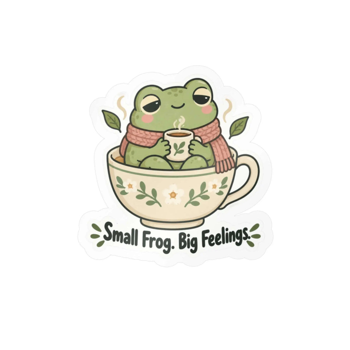 Small Frog Big Feelings Kiss-Cut Vinyl Decal Printify