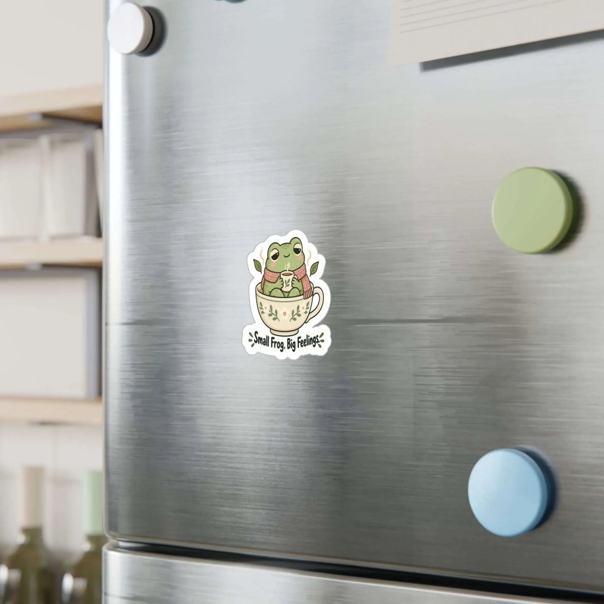 Small Frog Big Feelings Kiss-Cut Vinyl Decal Printify
