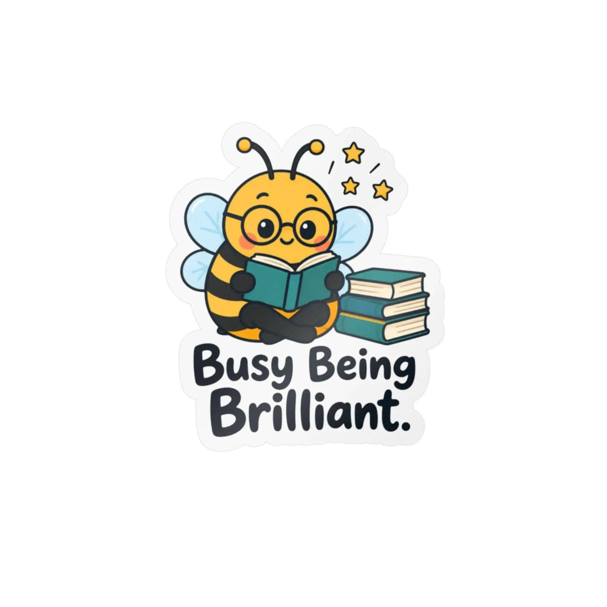 Busy Being Brilliant Bee Kiss-Cut Vinyl Decal Printify