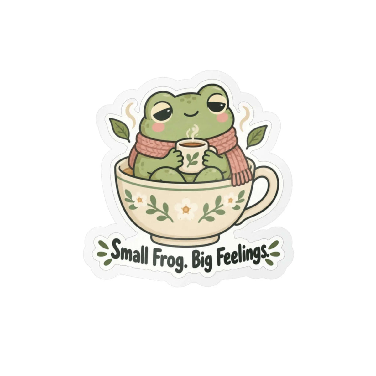 Small Frog Big Feelings Kiss-Cut Vinyl Decal Printify