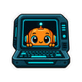 SYSTEM ONLINE Cyber Desk Robot Sticker | Programmer Laptop Decal Printify
