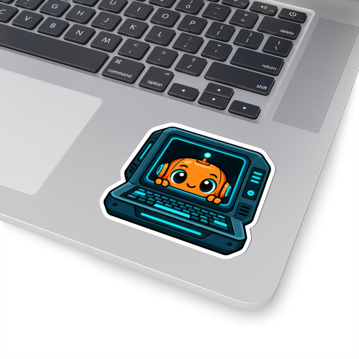 SYSTEM ONLINE Cyber Desk Robot Sticker | Programmer Laptop Decal Printify