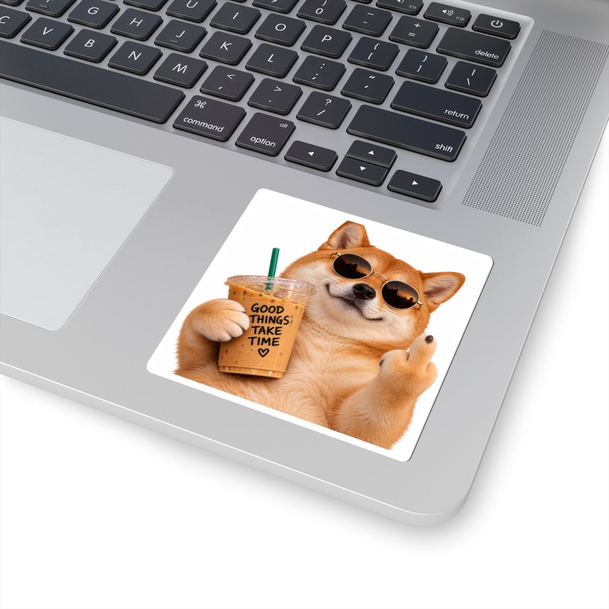 Shiba Inu Pointing Middle Finger Sticker