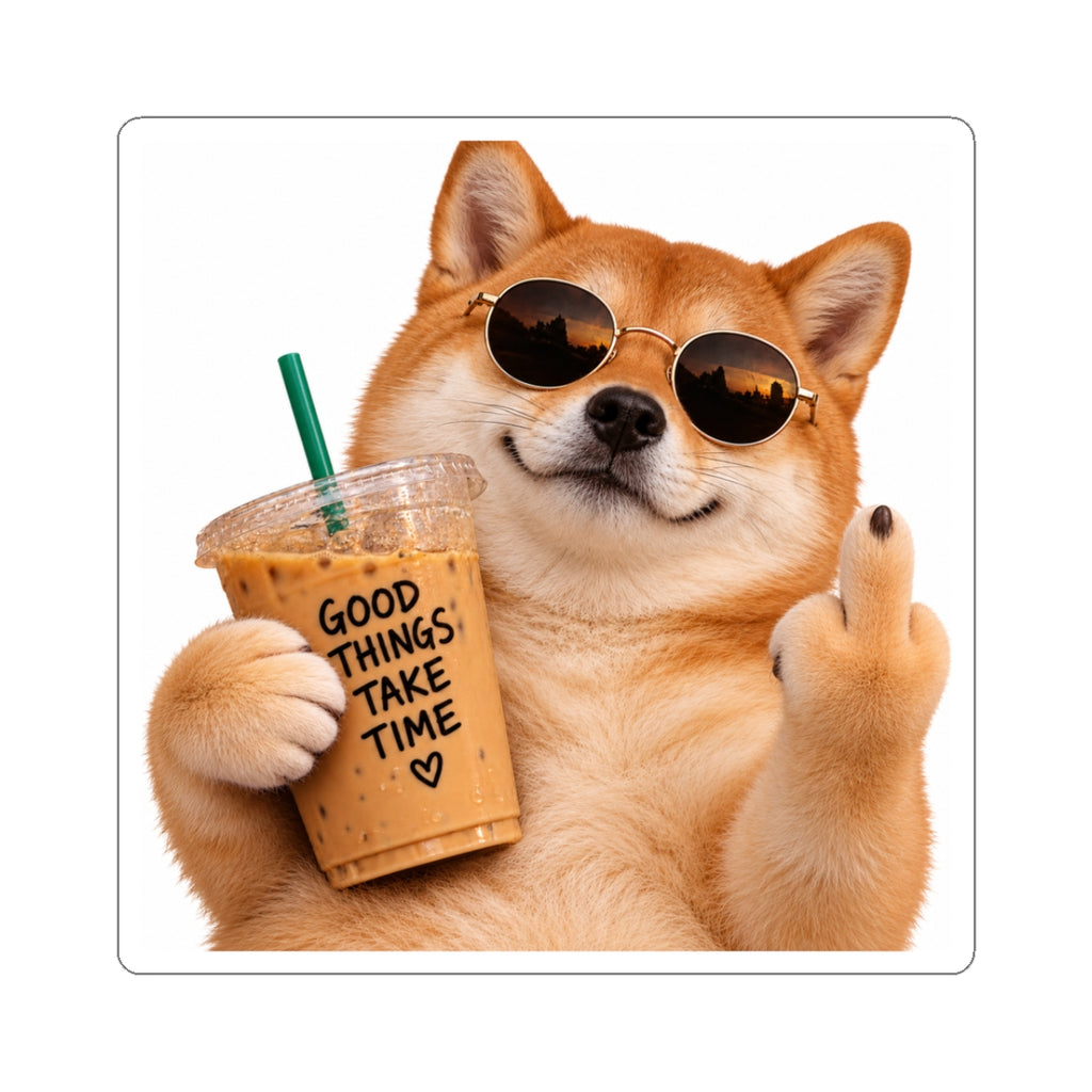 Shiba Inu Pointing Middle Finger Sticker