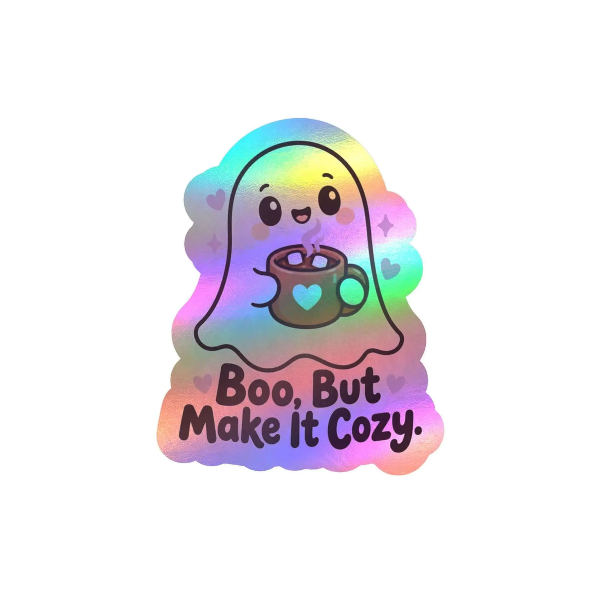Boo, But Make It Cozy Ghost Kiss-Cut Vinyl Decal Printify