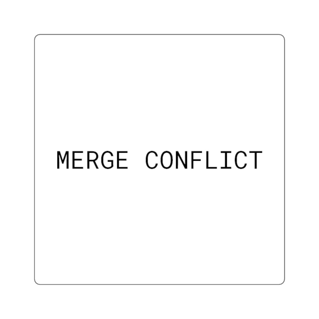 MERGE CONFLICT Square Developer Sticker | Digital Nodal Printify
