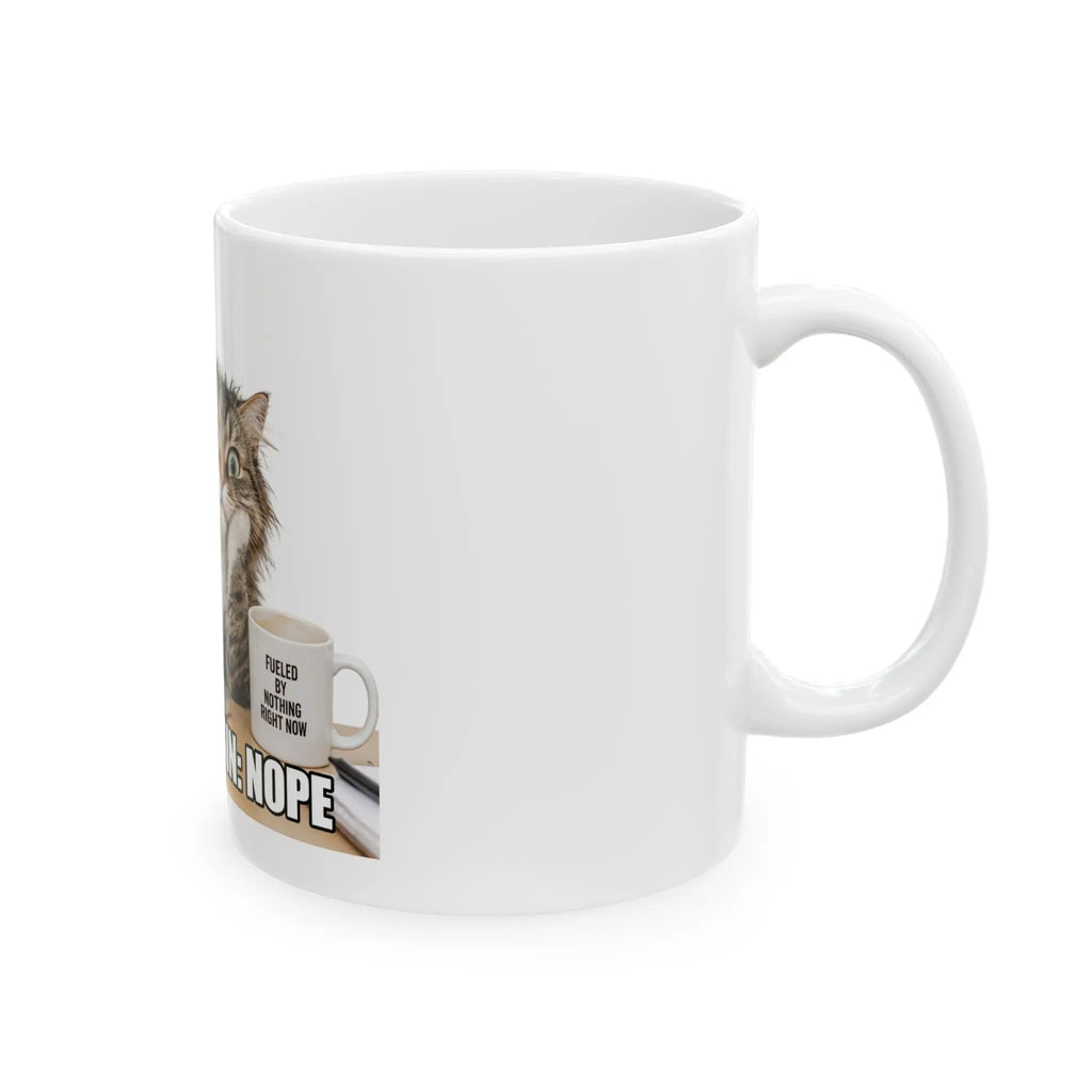 My Brain: Nope Funny Cat Ceramic Mug Printify