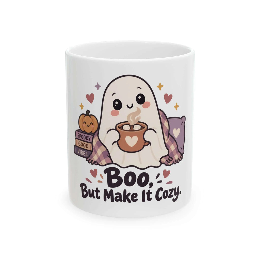 Boo But Make It Cozy Ghost Halloween Mug Printify