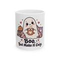 Boo But Make It Cozy Ghost Halloween Mug Printify