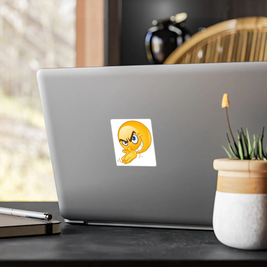 Devious Emoji Kiss-Cut Vinyl Decal Printify