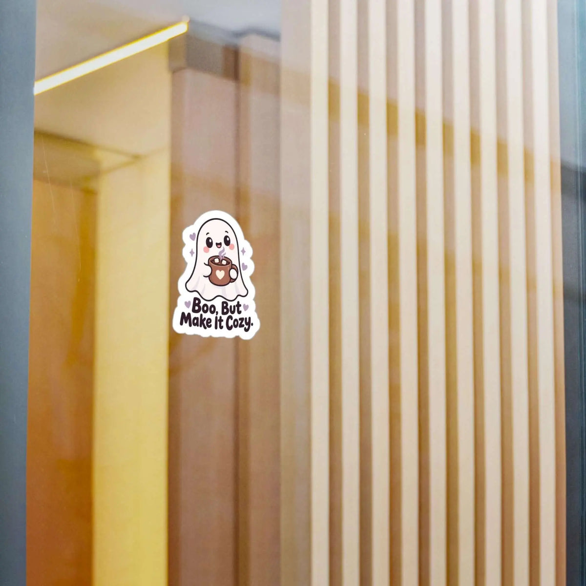 Boo, But Make It Cozy Ghost Kiss-Cut Vinyl Decal Printify