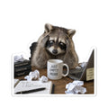 Just Empty Inside Raccoon Kiss-Cut Sticker Printify