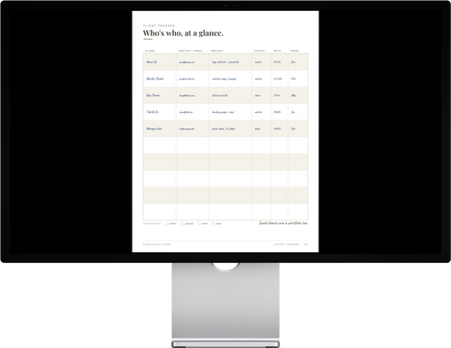 Freelance Flow — The Undated Freelance Business Planner (Printable PDF)