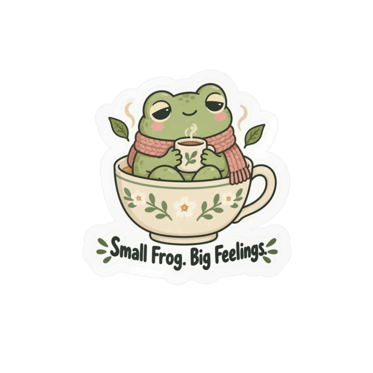 Small Frog Big Feelings Kiss-Cut Vinyl Decal Printify