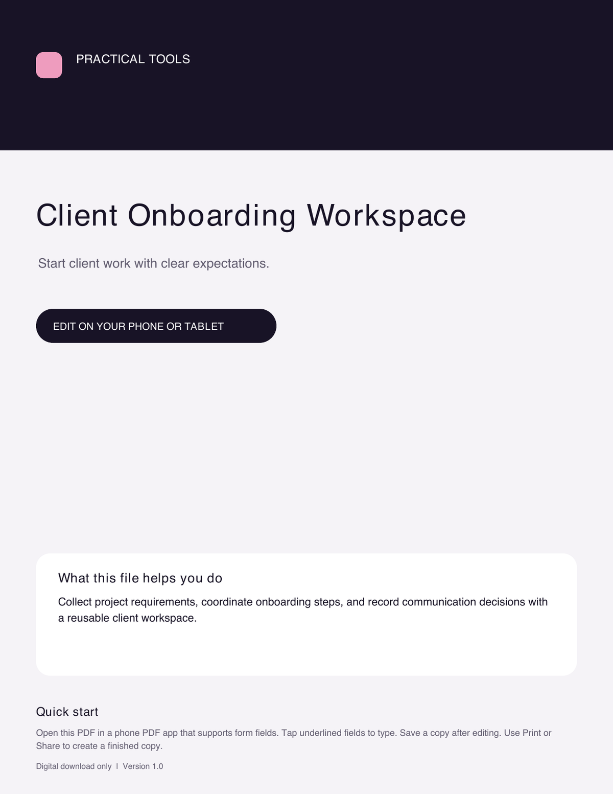 Client Onboarding Workspace