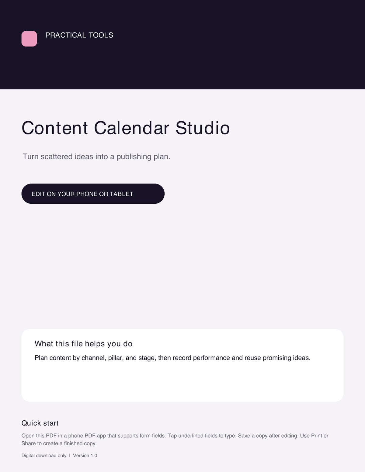 Content Calendar Studio