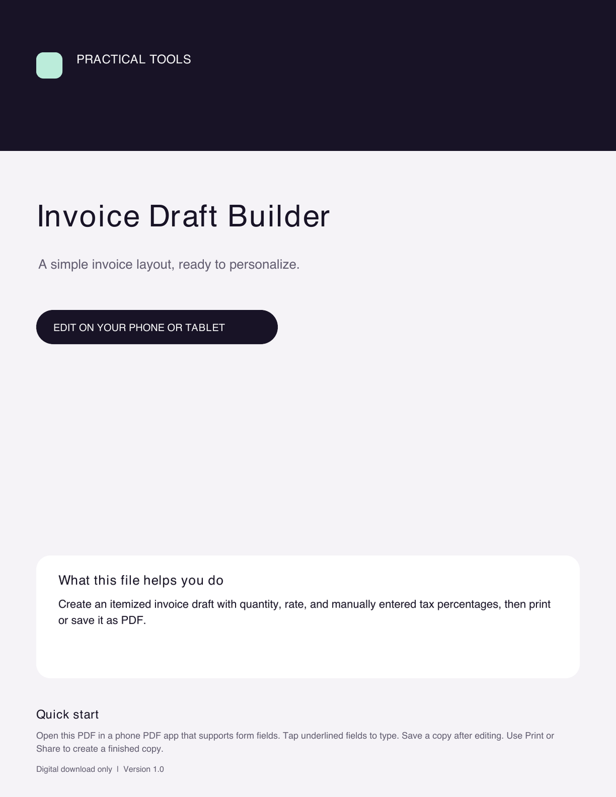 Invoice Draft Builder