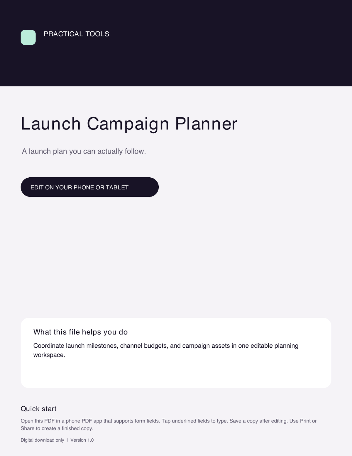 Launch Campaign Planner