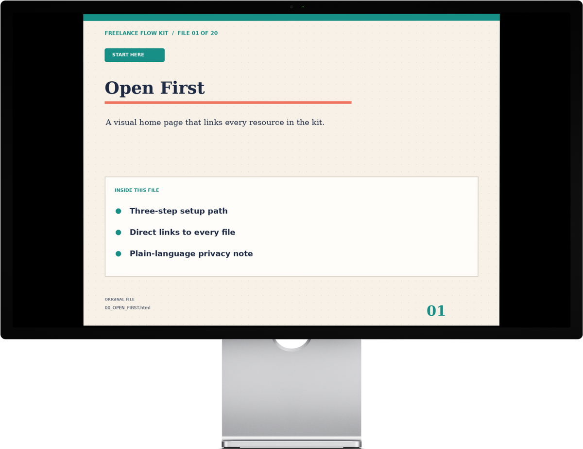 Freelance Flow Kit: Client Onboarding Templates, Proposal, Pricing Calculator & Scope of Work