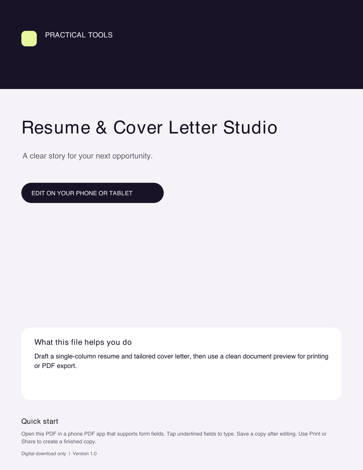 Resume & Cover Letter Studio