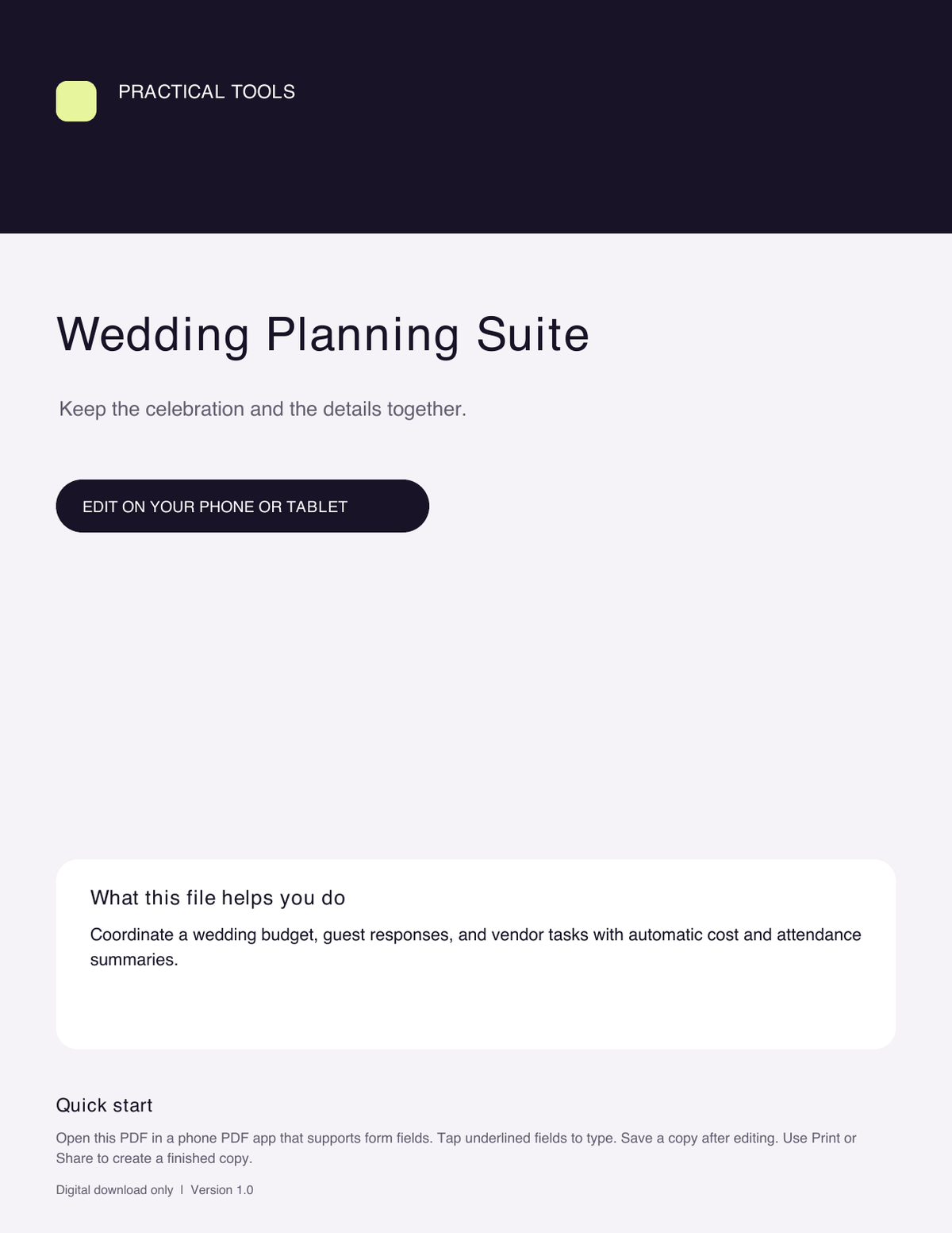 Wedding Planning Suite